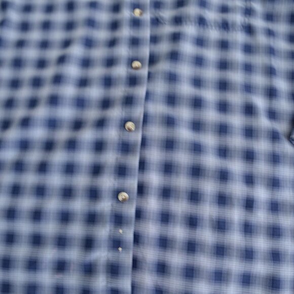 The North Face Grey Blue Flannel Button Up Breathable Hiking Shirt Size XL - Picture 8 of 14